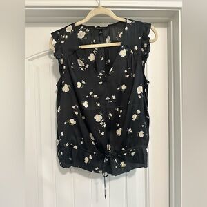 Banana Republic Black Floral Blouse
